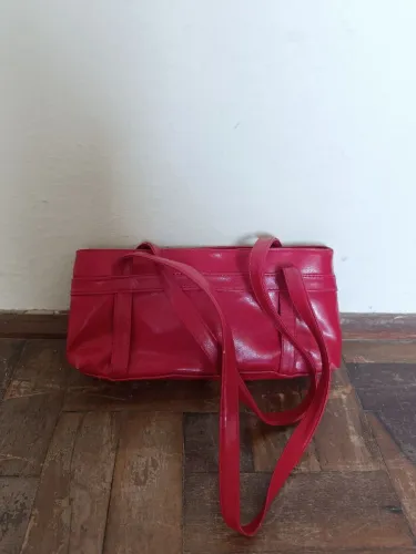 Bolsa baguete vermelha vintage