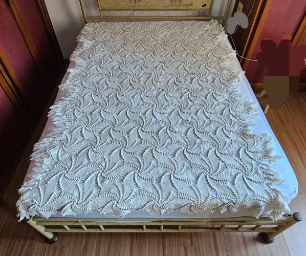 Cobertor de solteiro artesanal de crochê