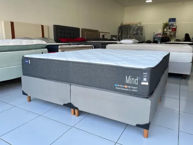 Cama Box Queen Nova Marca Mannes Mind Molas Ensacadas Suporte 150 Kg Pronta Entrega!