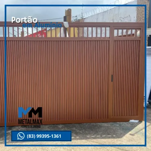 Portão em alumínio Amadeirado (valor referente ao m², só fazemos portões por encomenda)