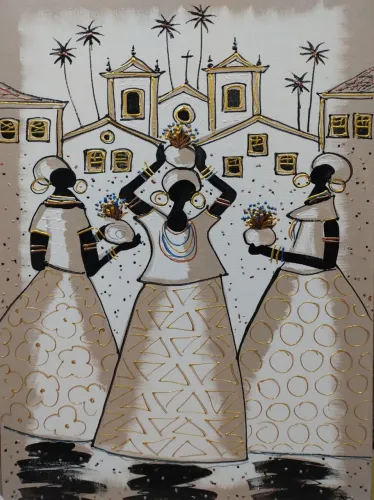 George Santiago artista naif da Bahia salvador medida 70x50