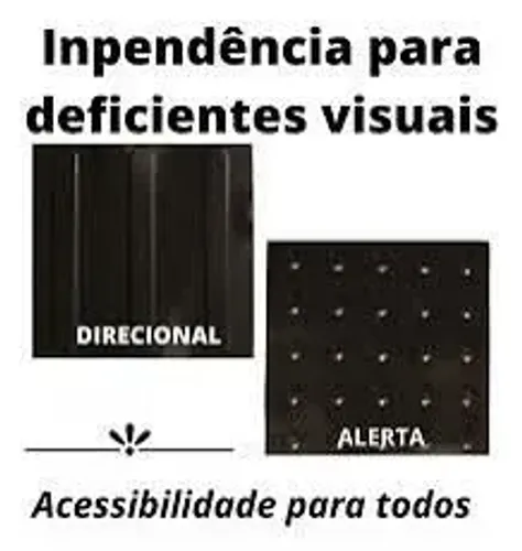 Piso tátil alerta e direcional 25x25 cor preto