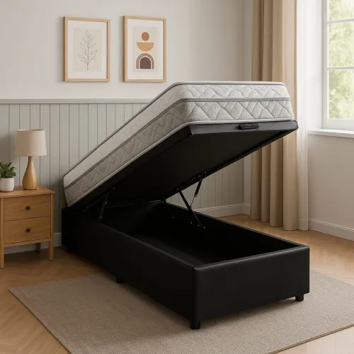 Cama Box com Baú Solteiro + colchão de molas Bonnel imperdível