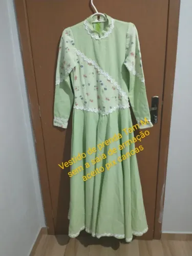 Vestido verde floral Tam M