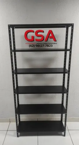 Estante de aço preta c/ 6 bandejas ( Entrega Grátis! )