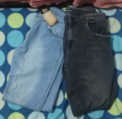 Calças Jeans - Tamanho 36/44 - Azul e Preto