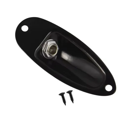 Jack Plate Preto FLEOR Canoa Strato Padrão Fender 