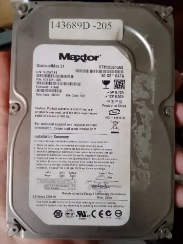 HD Maxtor 80 giga sata