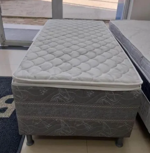 Cama Box Solteiro bon sono 10cm de espuma com pilow top tecido em malha fria