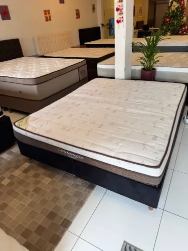 Cama box Queen ORTOBOM SEMINOVA - Entrego!