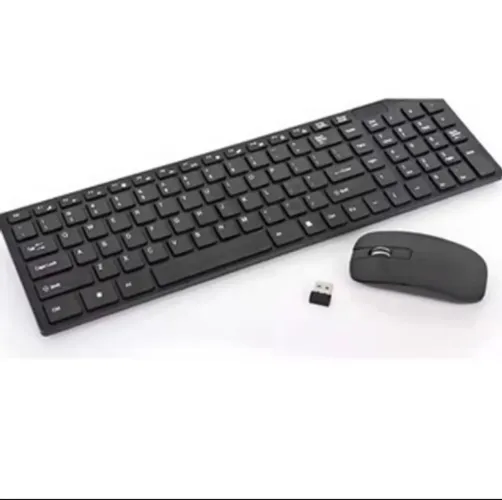 Kit Teclado e Mouse Sem Fio - Preto