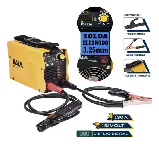 Inversora Maquina de Solda Transformador Digital 130a Bivolt Kala