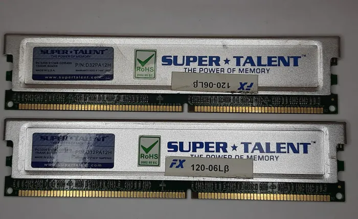 Par Memória RAM Super Talent 1GB DR400
