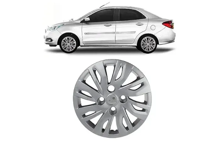 Jogo de Calotas Prata Aro 14 Ford Ka Hatch Sedan Grid Calotas