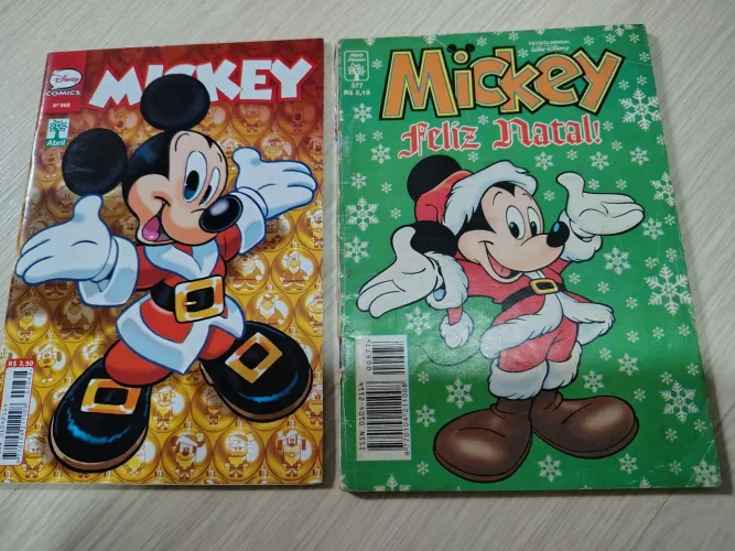 Lote com 2 Gibis Mickey comemorativos do Natal