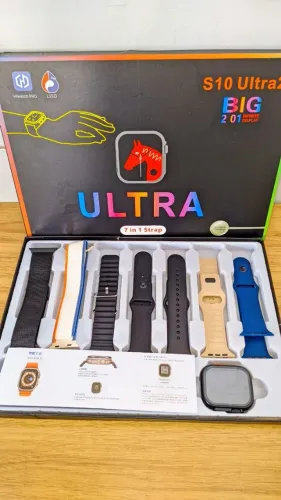Smartwatch S10 Kit com 7 pulseiras