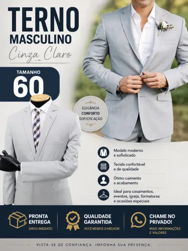 Vende se terno usado uma vez 