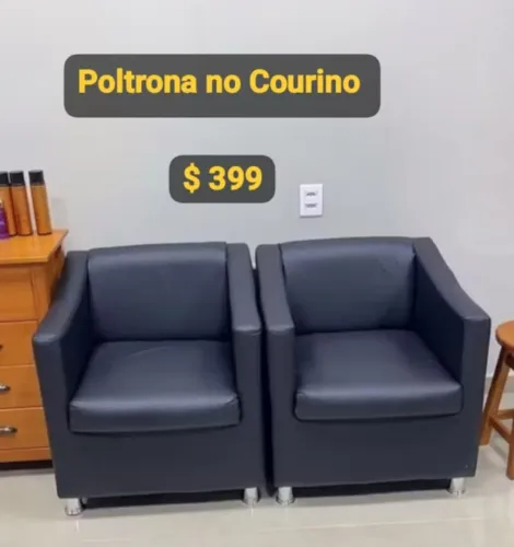 Poltrona de courino nova - $399 a unidade