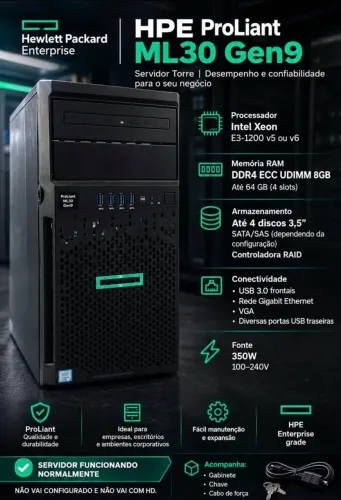 VENDE-SE SERVIDOR HP GEN9 S/HD