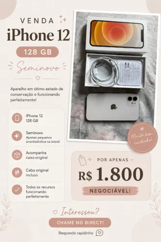 Venda: iPhone 12 seminovo