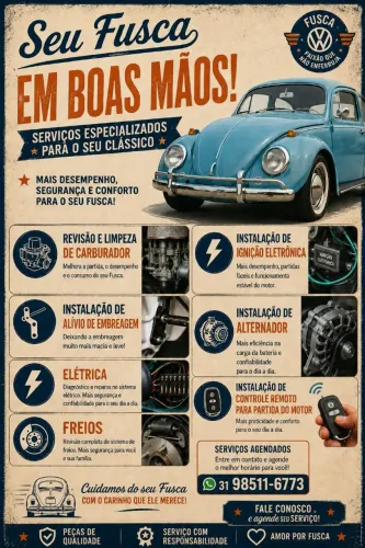 Mecânico especializado em Fusca e outros antigos