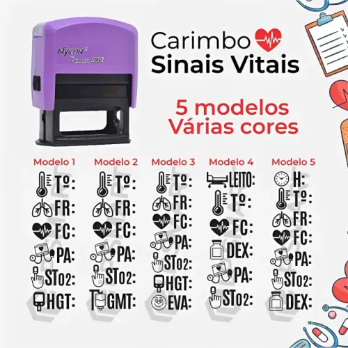 Carimbos para enfermagem SINAIS VITAIS 