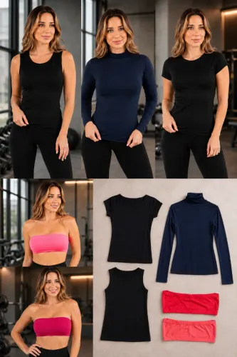 Kit Academia Feminino 5 Peças - Tamanho M