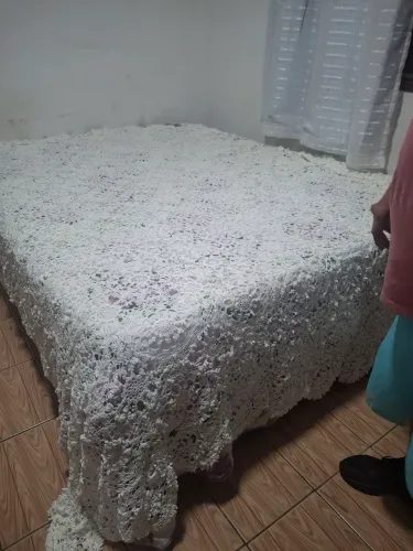 Colcha de renda casal