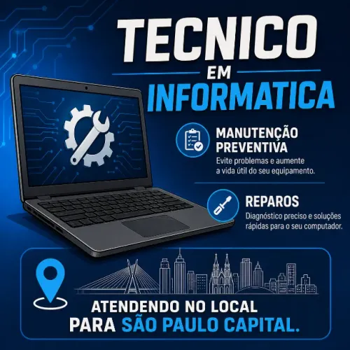 Tecnico de Informatica (Softwares, preventivas e reparos).