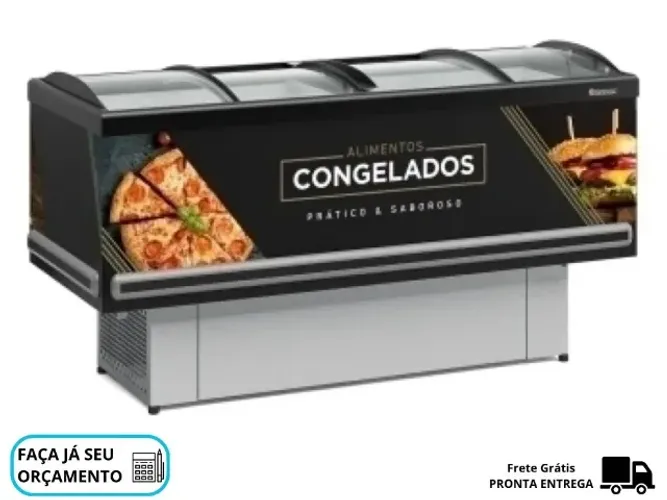 Ilha para Congelados 2M Vidro Curvo Gelopar Nova