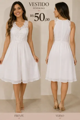 Vestido Branco de Pérolas 