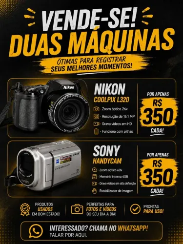 Filmadora e câmara de foto