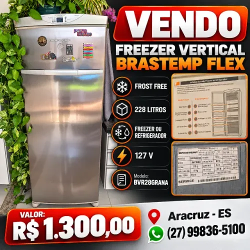 Freezer vertical Brastemp Flex Frost Free 228L