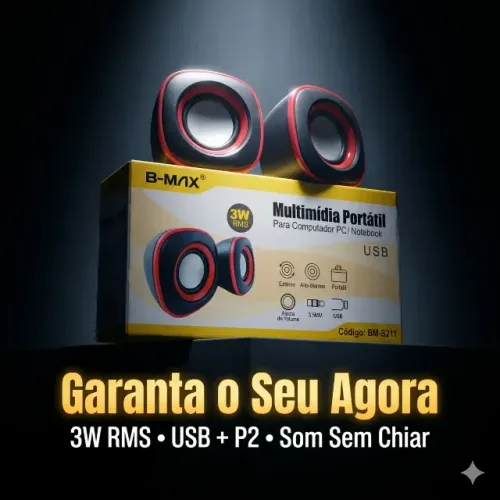 Caixinha de Som USB 3W Para Pc Notebook Tablet Nova
