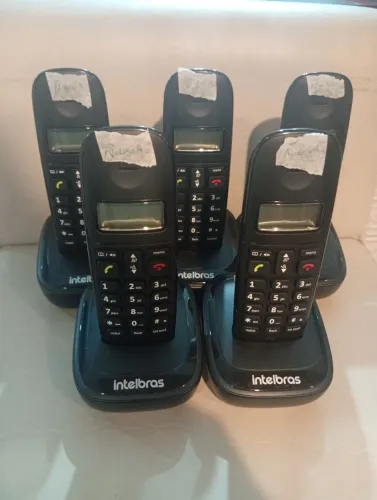 5 telefones sem fio Intelbras Ts2510 com base para retirada de peças.