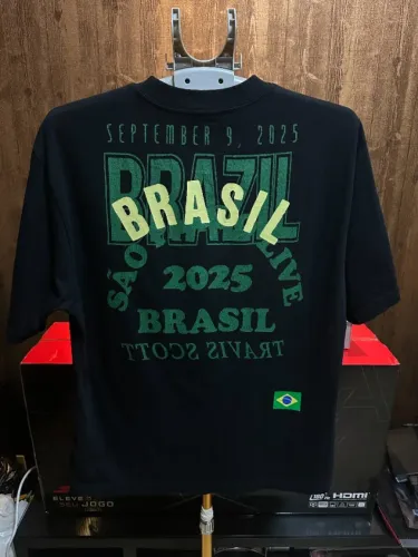 Camiseta Oversized Travis Scott Tour Brasil 2025 The Town Sao Paulo