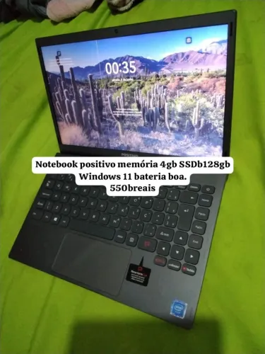 Notebook positivo 4GB SSD 128GB windows 10 office 365