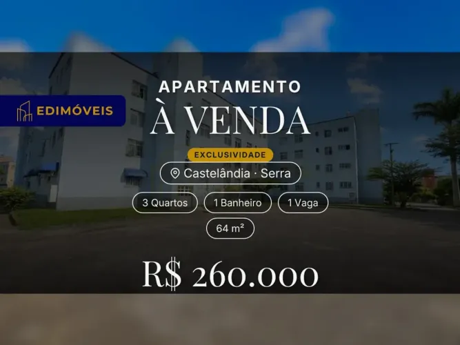 Castelândia| Apartamento 3 quartos com boa iluminação natural