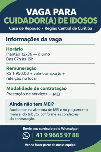 Vaga para cuidador de idosos 