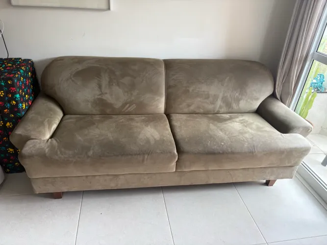 Sofá 3 lugares suede - DOAÇÃO