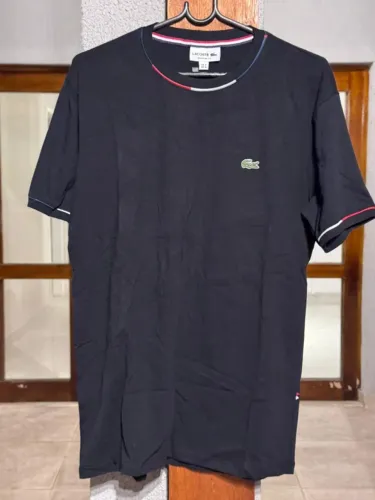 Camiseta Lacoste Masculina Preta Premium Regular Fit Tam M