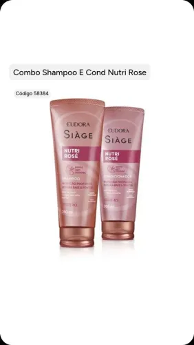 Revenda - Combo shampoo e condicionador Nutri Rose Eldora Siàge