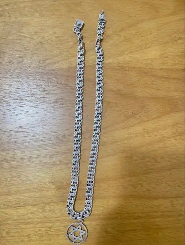 Cordão em prata estrela de davi 950 102g