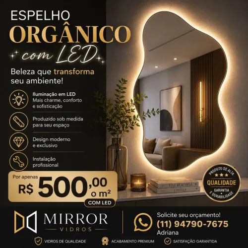 Espelhos Orgânicos com LED