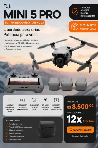 ? DJI MINI 5 PRO FLY MORE COMBO ? NOVO NA CAIXA! ?
