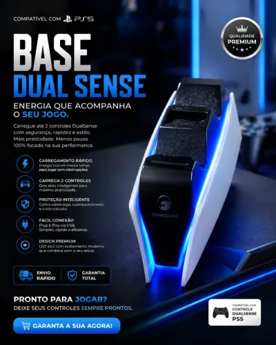 Carregador PS5 DualSense - Tri-Protection Safety Charger