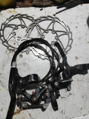 Kit freio a disco mecânico para bicicleta 