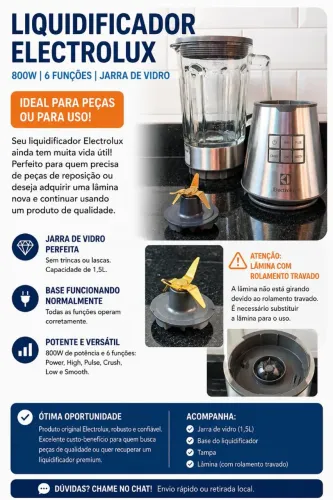Liquidificador Electrolux para Peças ou Reparo