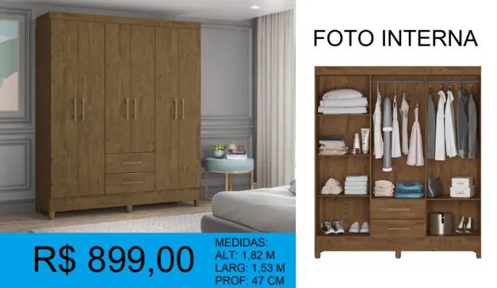 Roupeiro guarda compacto - entrega gratis