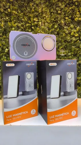 Luz Magnética para Selfies Oberon OR-PL13 LED Recarregável com 3 Tons de Luz